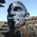 Outdoor decoration large stainless steel head sculpture